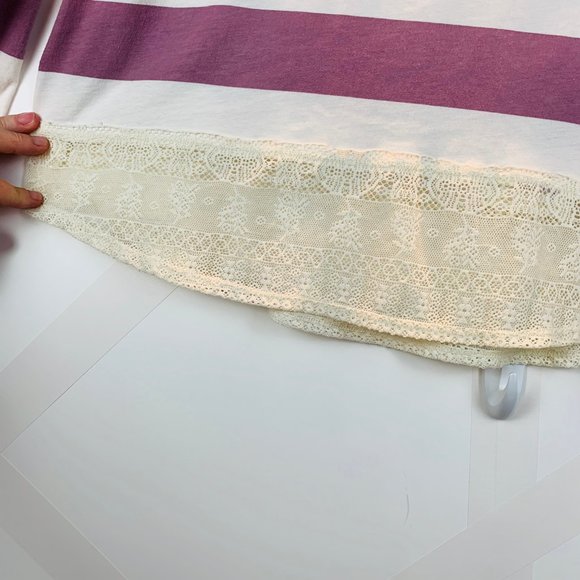 Kirra Striped Jersey with Lace Embellishment - Picture 3 of 8